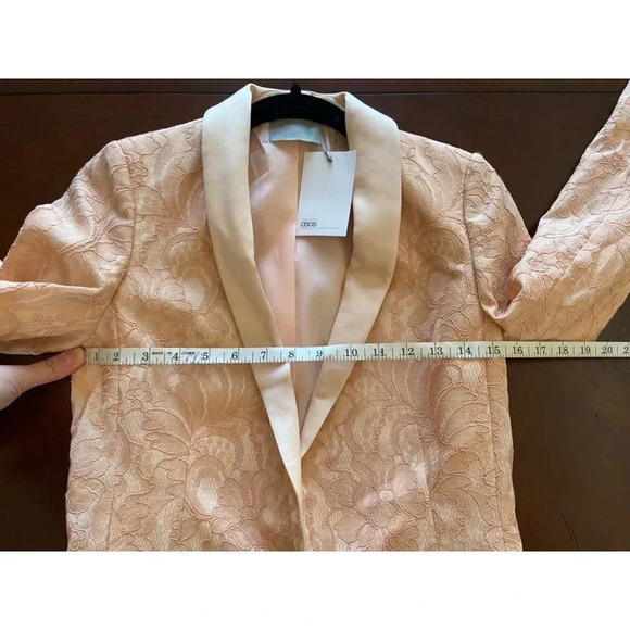 ASOS DESIGN Tailored Pink Lace Blazer NWT Sold Out Size 0 - Picture 9 of 15